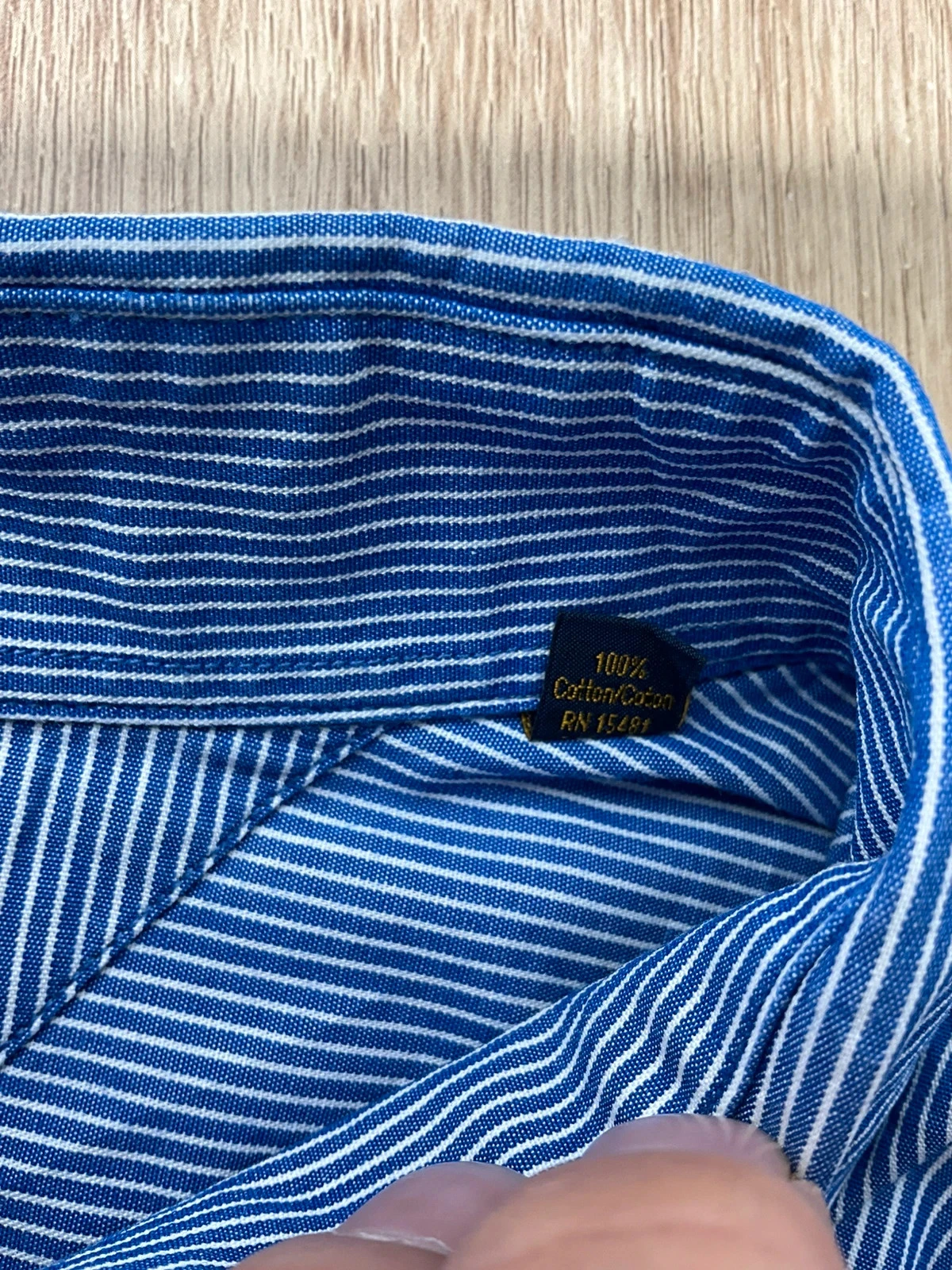 Chemise Tommy Hilfiger Crest XL 17 32-33 Chic 100% Coton Rayée Bleu – photo 6